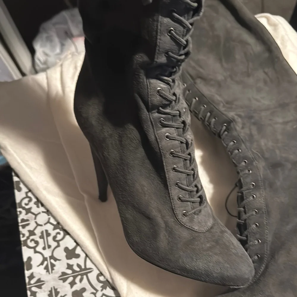 Prada Suede Knee-High Boots 39.5 - Picture 2 of 9